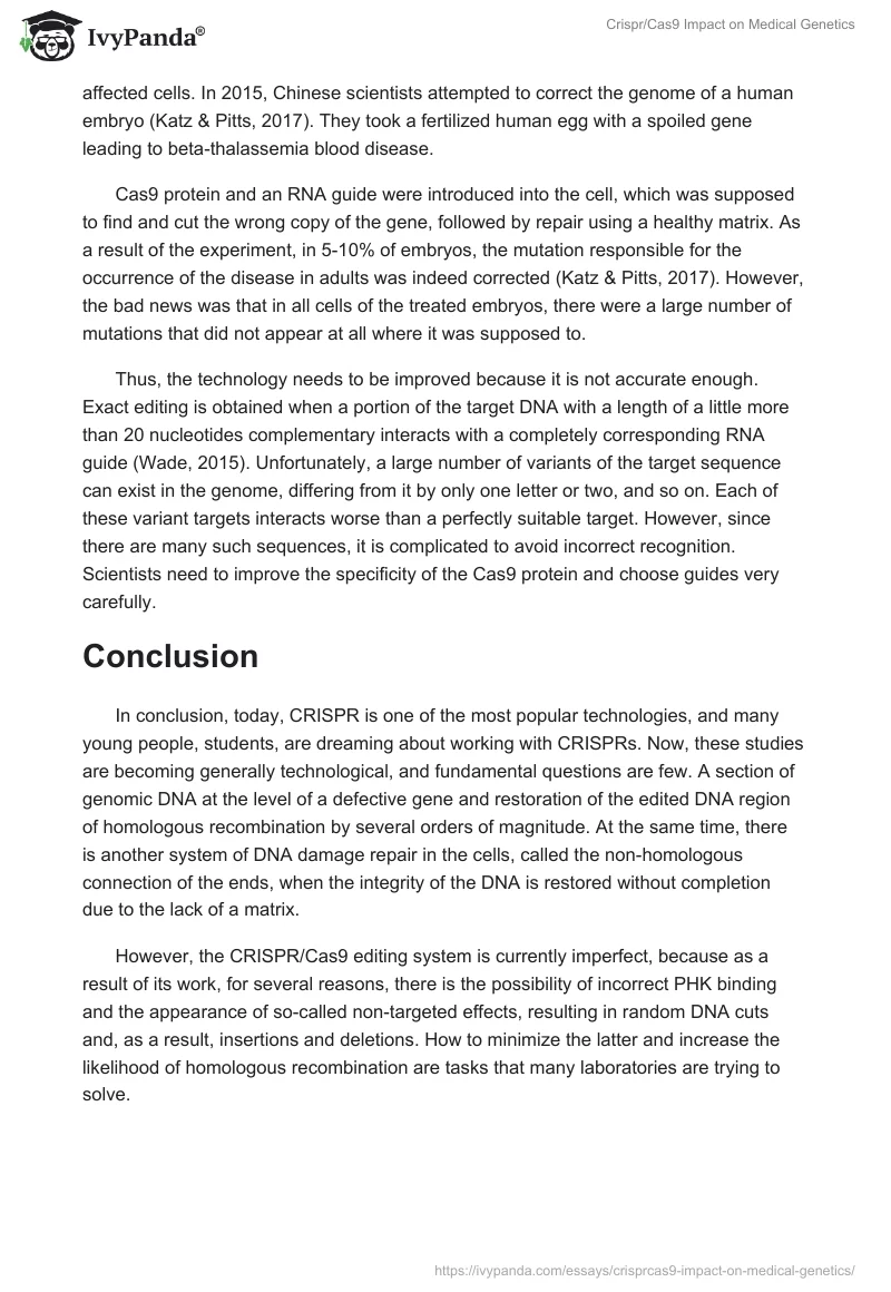 Crispr/Cas9 Impact on Medical Genetics. Page 3