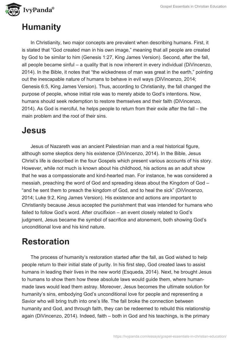 Gospel Essentials in Christian Education. Page 2