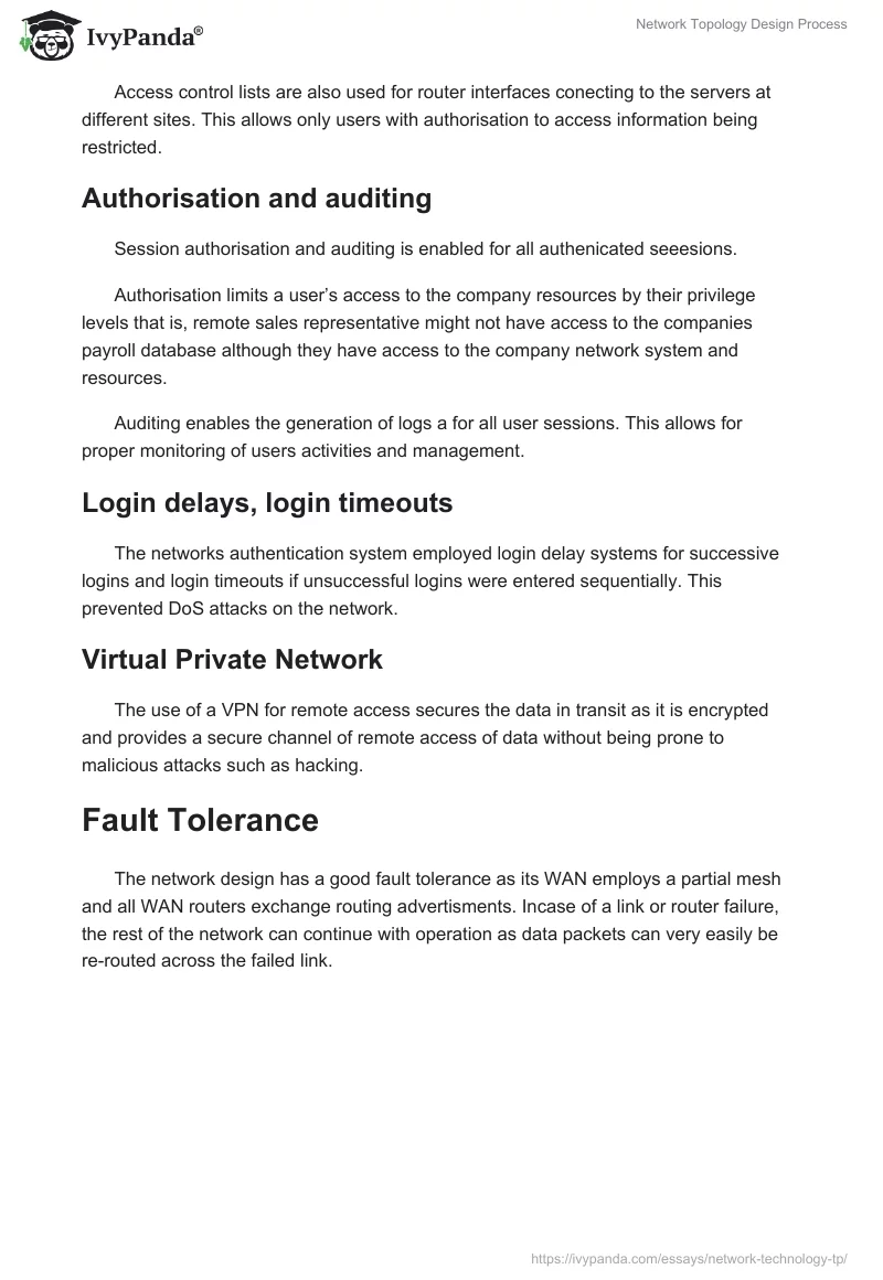Network Topology Design Process. Page 5