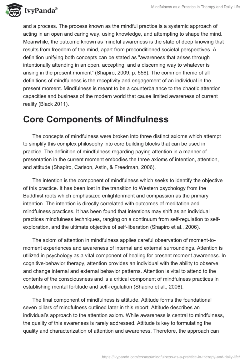 Mindfulness as a Practice in Therapy and Daily Life. Page 2