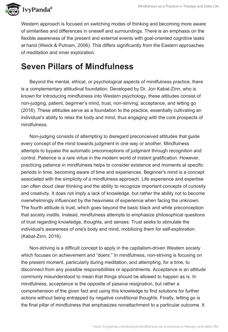 Mindfulness as a Practice in Therapy and Daily Life. Page 4