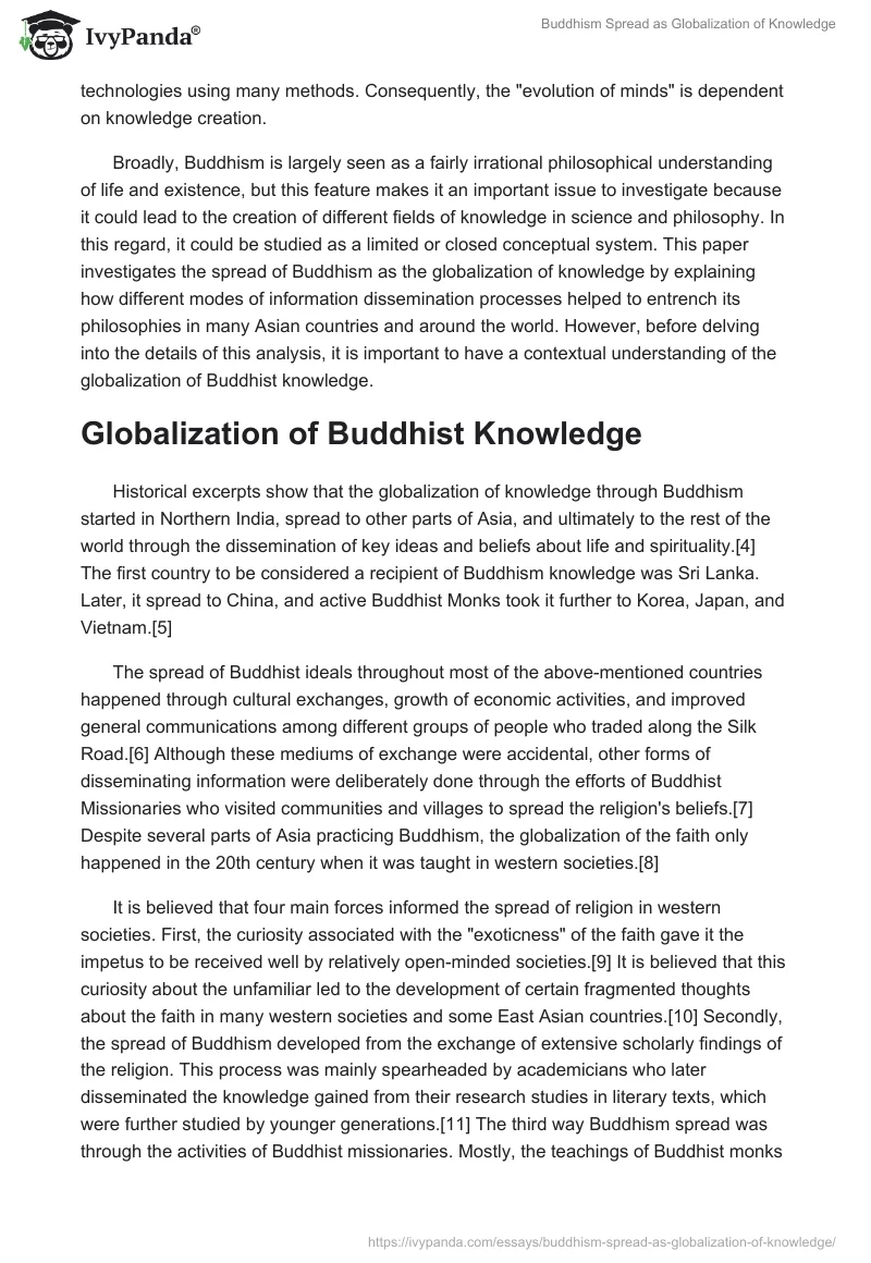 Buddhism Spread as Globalization of Knowledge. Page 2