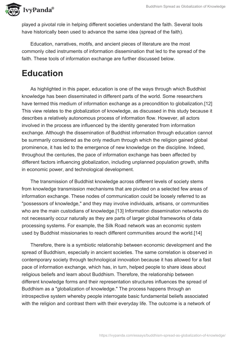 Buddhism Spread as Globalization of Knowledge. Page 3