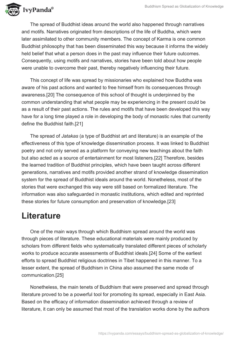 Buddhism Spread as Globalization of Knowledge. Page 5