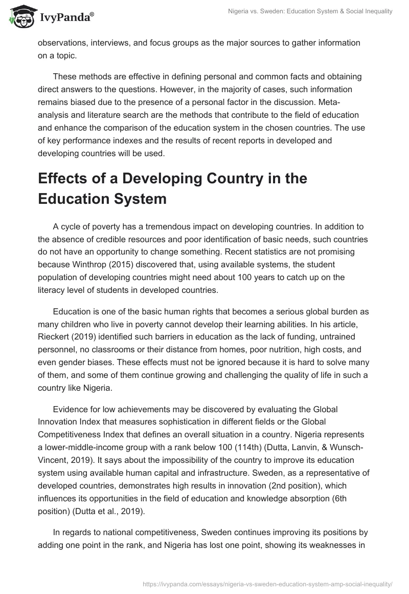 Nigeria vs. Sweden: Education System & Social Inequality. Page 2