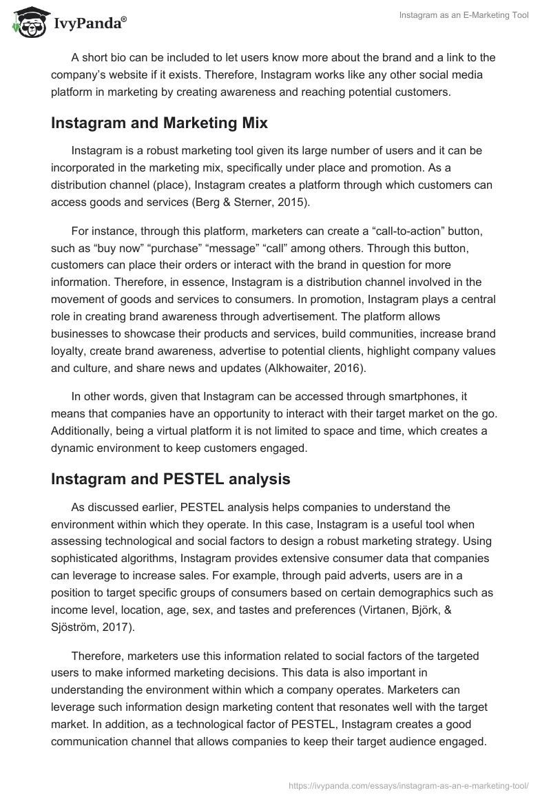Instagram as an E-Marketing Tool. Page 5