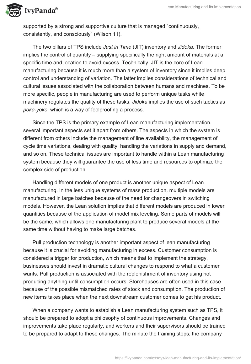 Lean Manufacturing and Its Implementation. Page 4