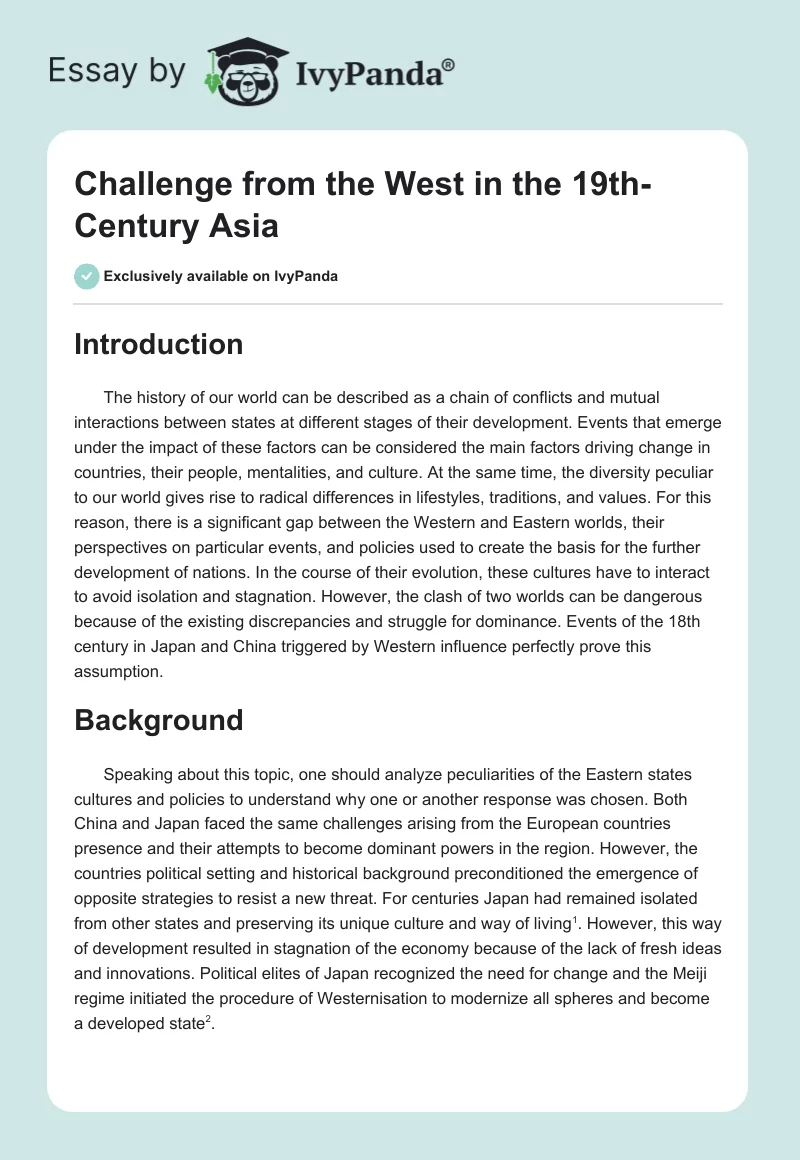 Challenge from the West in the 19th-Century Asia. Page 1