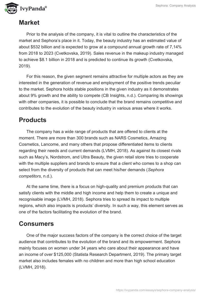 Sephora: Company Analysis. Page 3