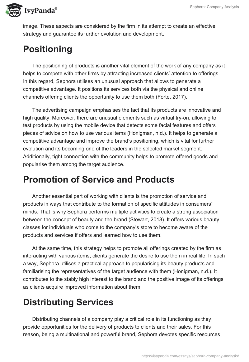 Sephora: Company Analysis. Page 5