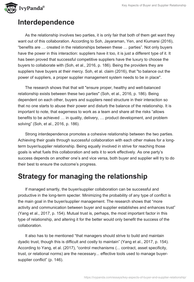 Key Aspects of Buyer and Supplier Relationship. Page 3