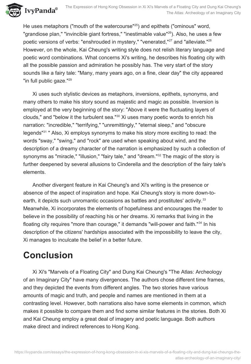 The Expression of "Hong Kong Obsession" in Xi Xi's "Marvels of a Floating City" and Dung Kai Cheung's "The Atlas: Archeology of an Imaginary City". Page 4