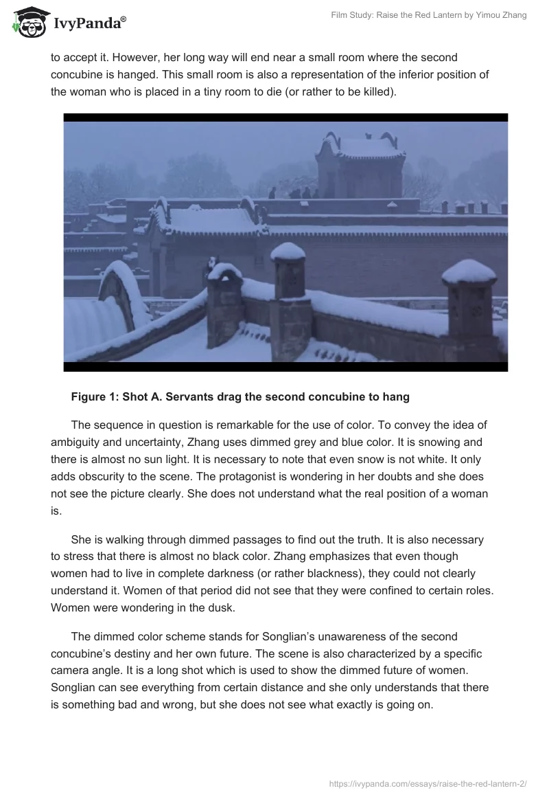 Film Study: "Raise the Red Lantern" by Yimou Zhang. Page 2