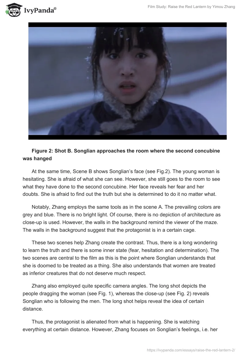 Film Study: "Raise the Red Lantern" by Yimou Zhang. Page 3