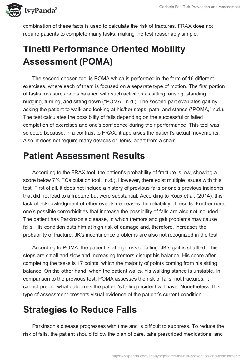 Geriatric Fall-Risk Prevention and Assessment. Page 2