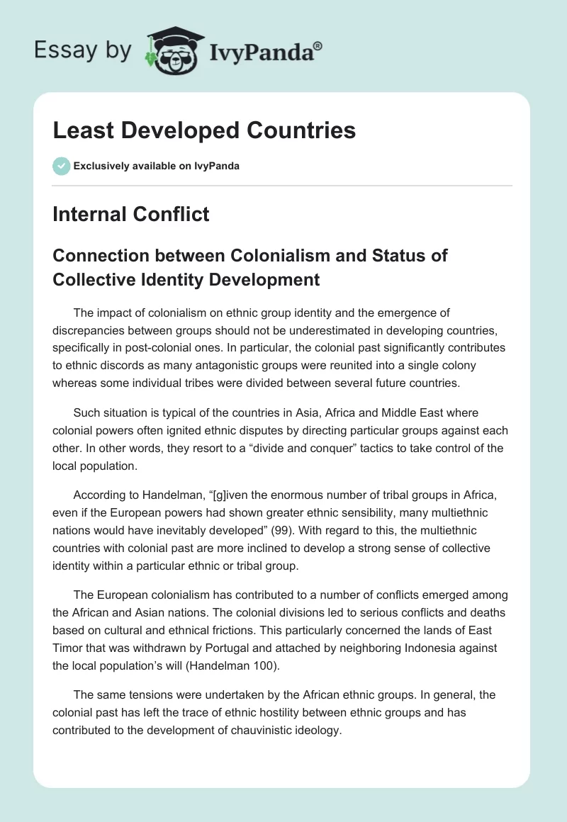 Least Developed Countries. Page 1