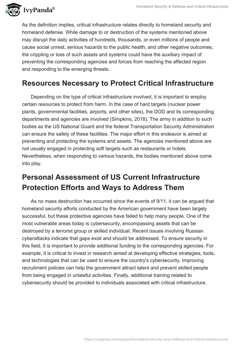 Homeland Security & Defense and Critical Infrastructure. Page 3