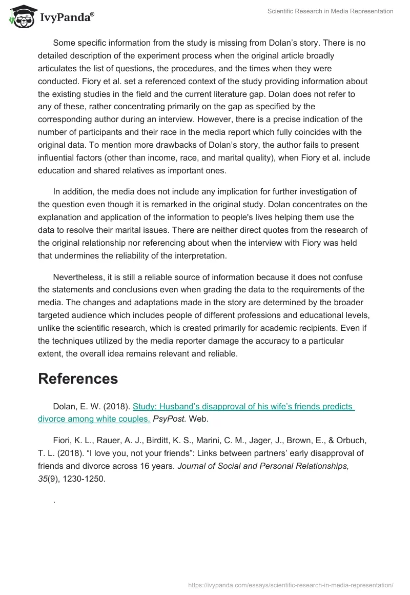 Scientific Research in Media Representation. Page 4
