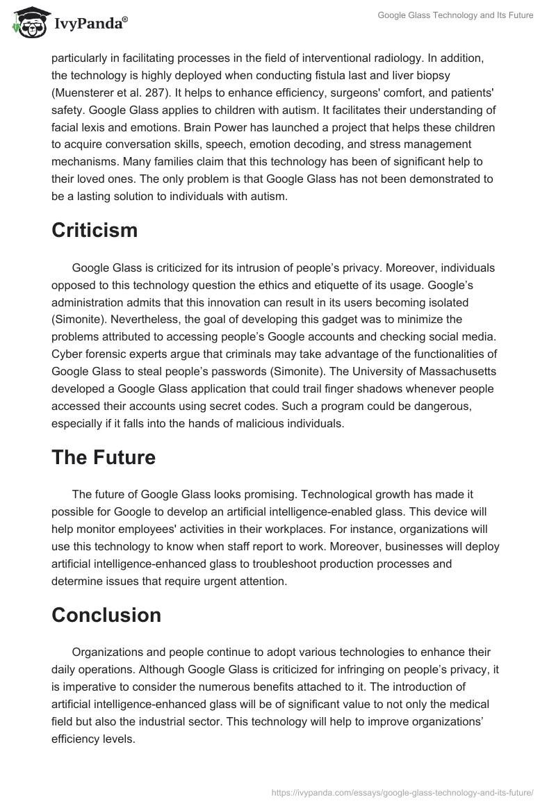 Google Glass Technology and Its Future. Page 2