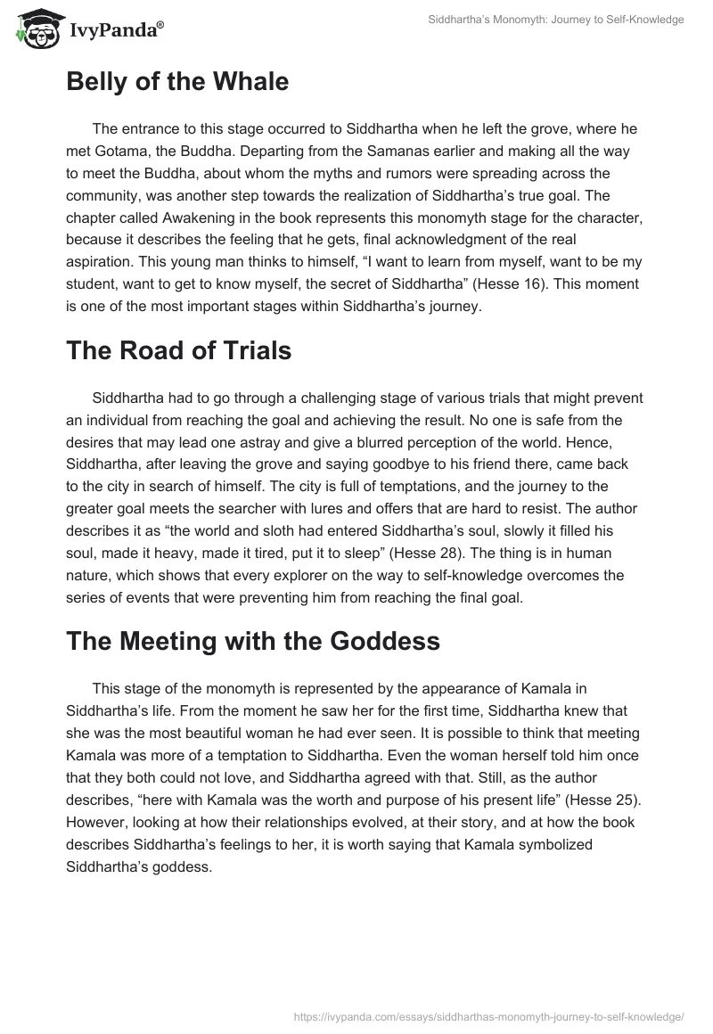 Siddhartha’s Monomyth: Journey to Self-Knowledge. Page 3