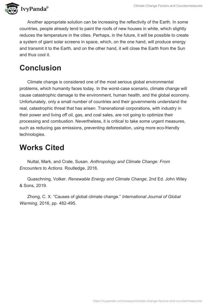 Climate Change Factors and Countermeasures. Page 3