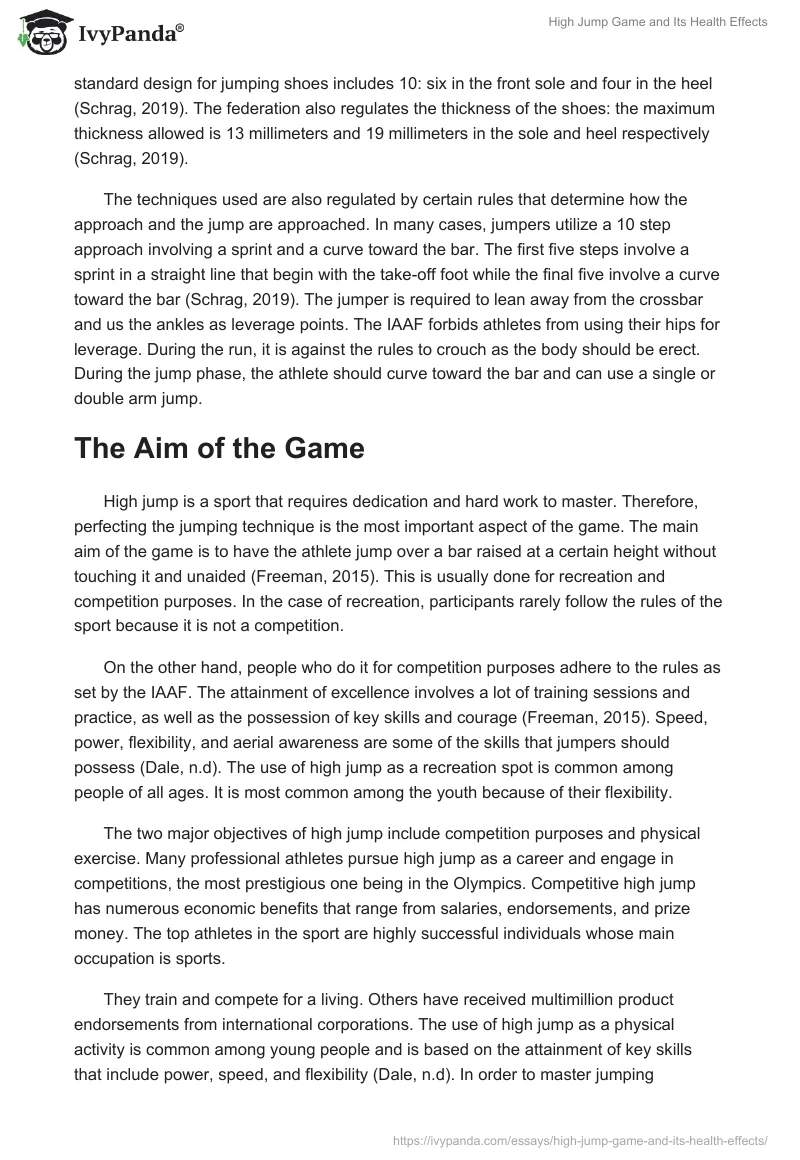 High Jump Game and Its Health Effects. Page 4