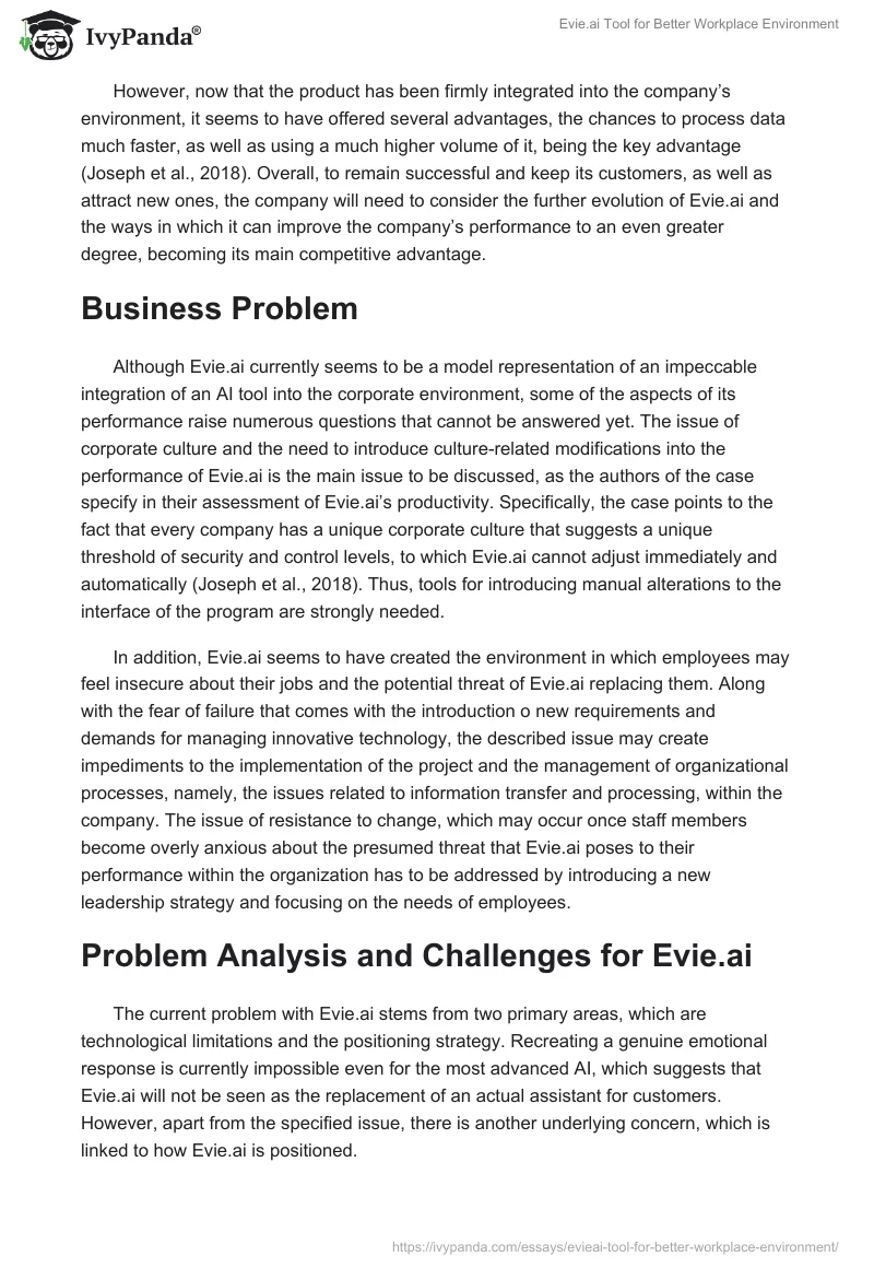 Evie.ai Tool for Better Workplace Environment. Page 4