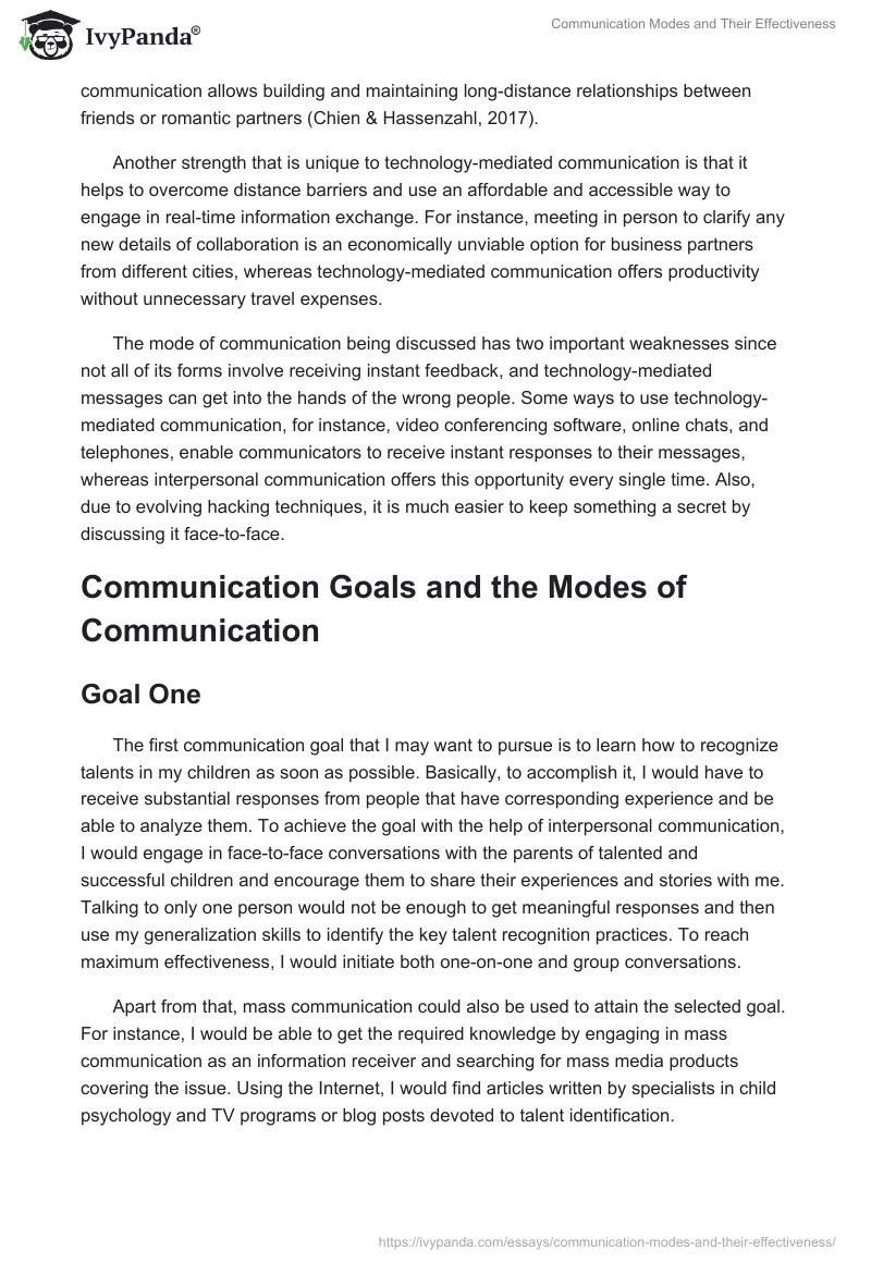Communication Modes and Their Effectiveness. Page 3