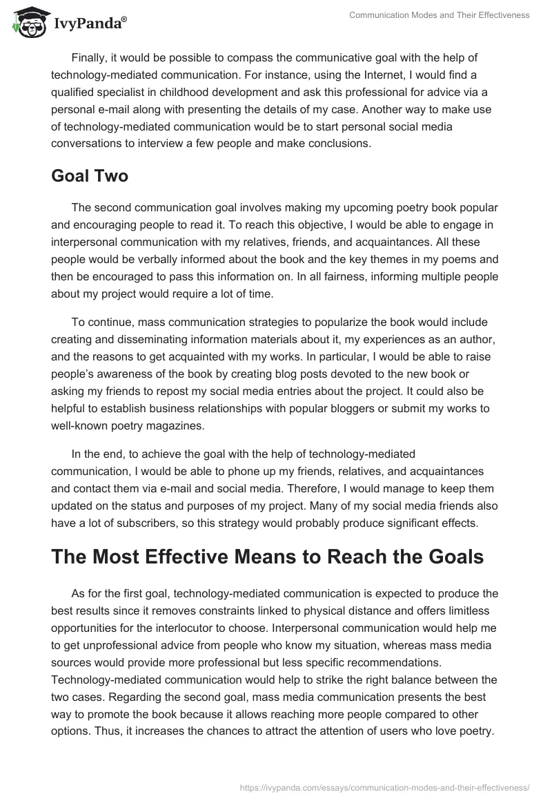 Communication Modes and Their Effectiveness. Page 4