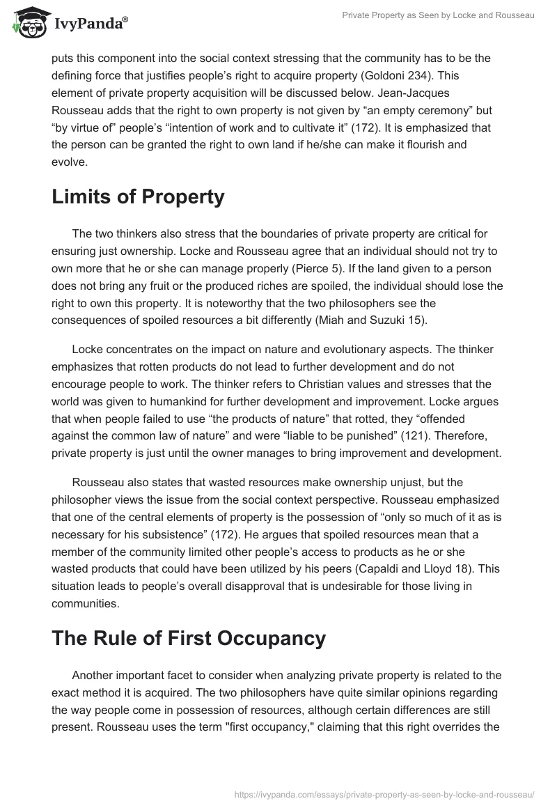 Private Property as Seen by Locke and Rousseau. Page 2