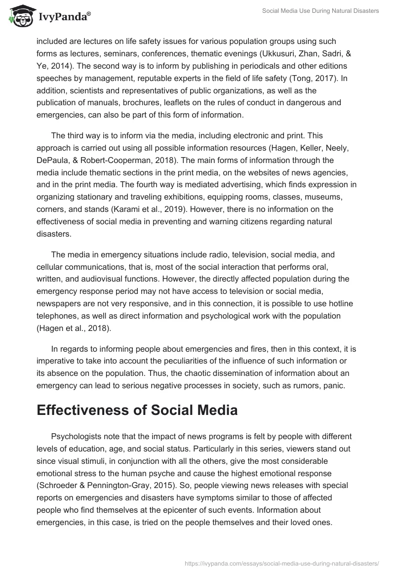 Social Media Use During Natural Disasters. Page 2