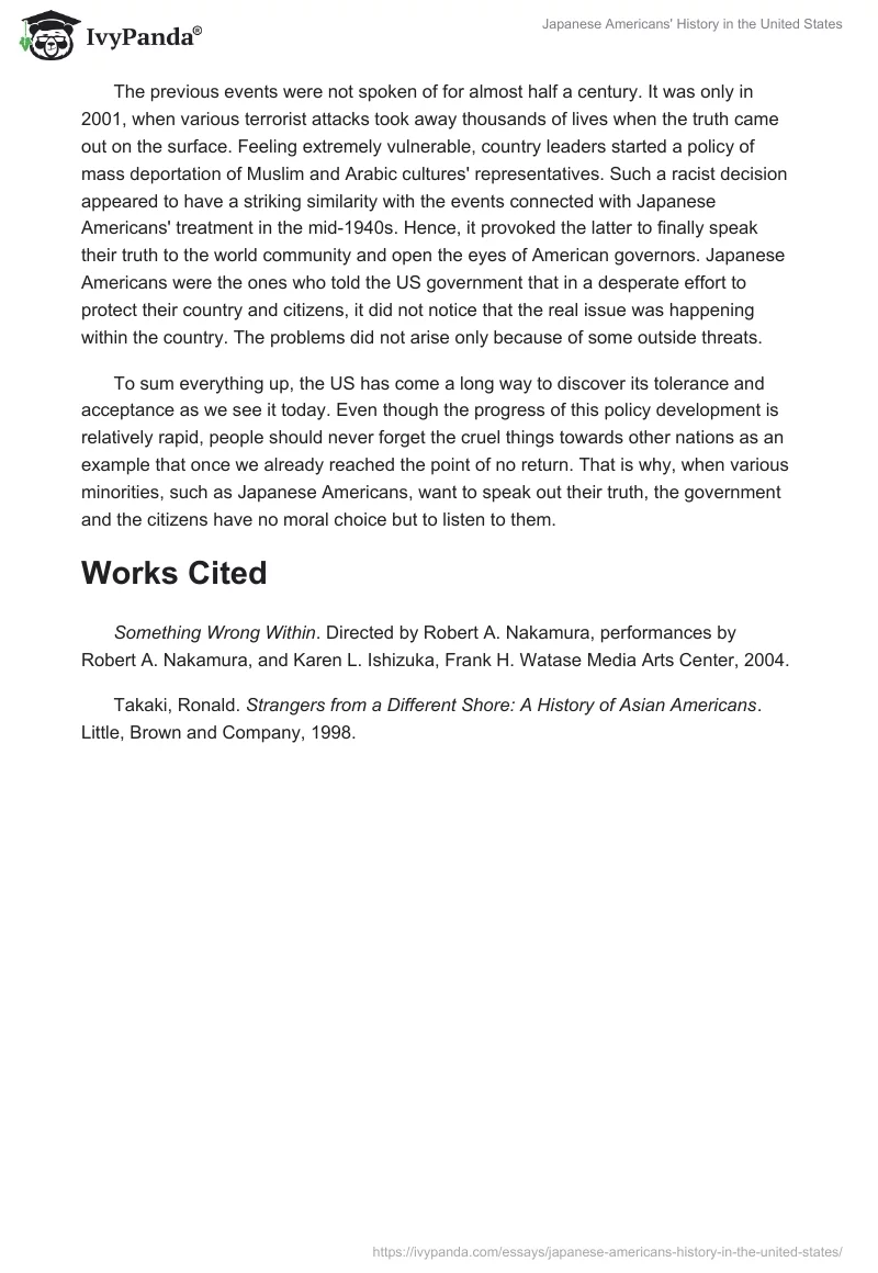 Japanese Americans' History in the United States. Page 2