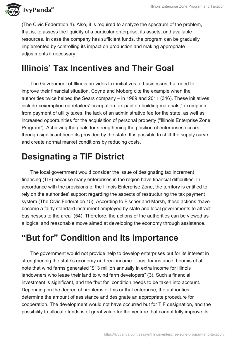 Illinois Enterprise Zone Program and Taxation. Page 2