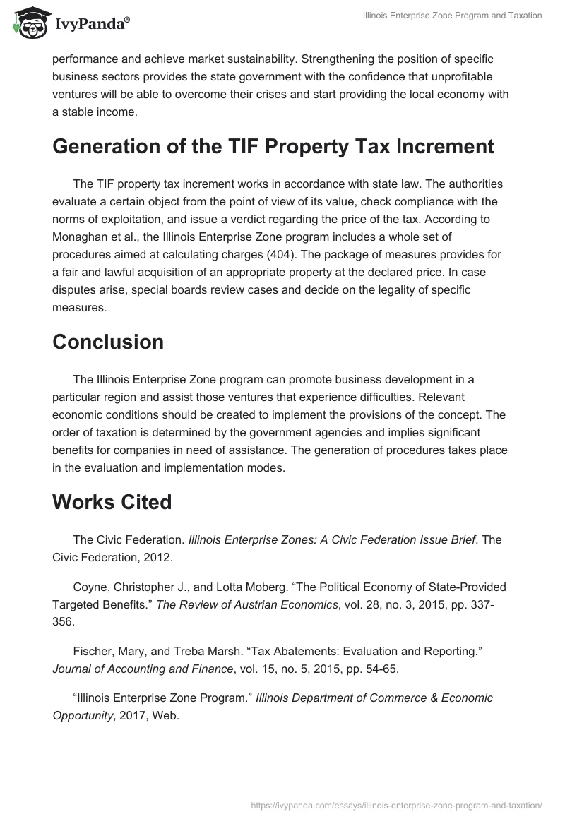Illinois Enterprise Zone Program and Taxation. Page 3