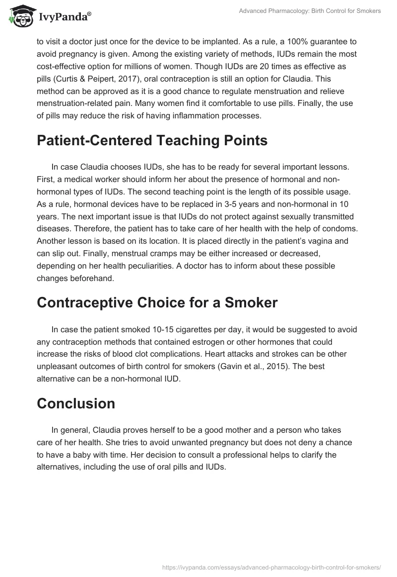 Advanced Pharmacology: Birth Control for Smokers. Page 2