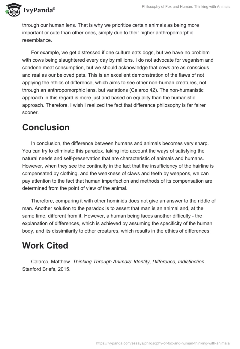 Philosophy of Fox and Human: Thinking with Animals. Page 3