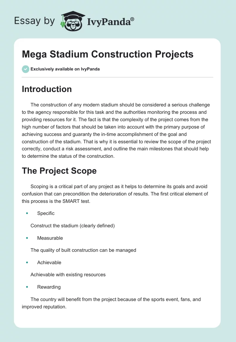 Mega Stadium Construction Projects. Page 1
