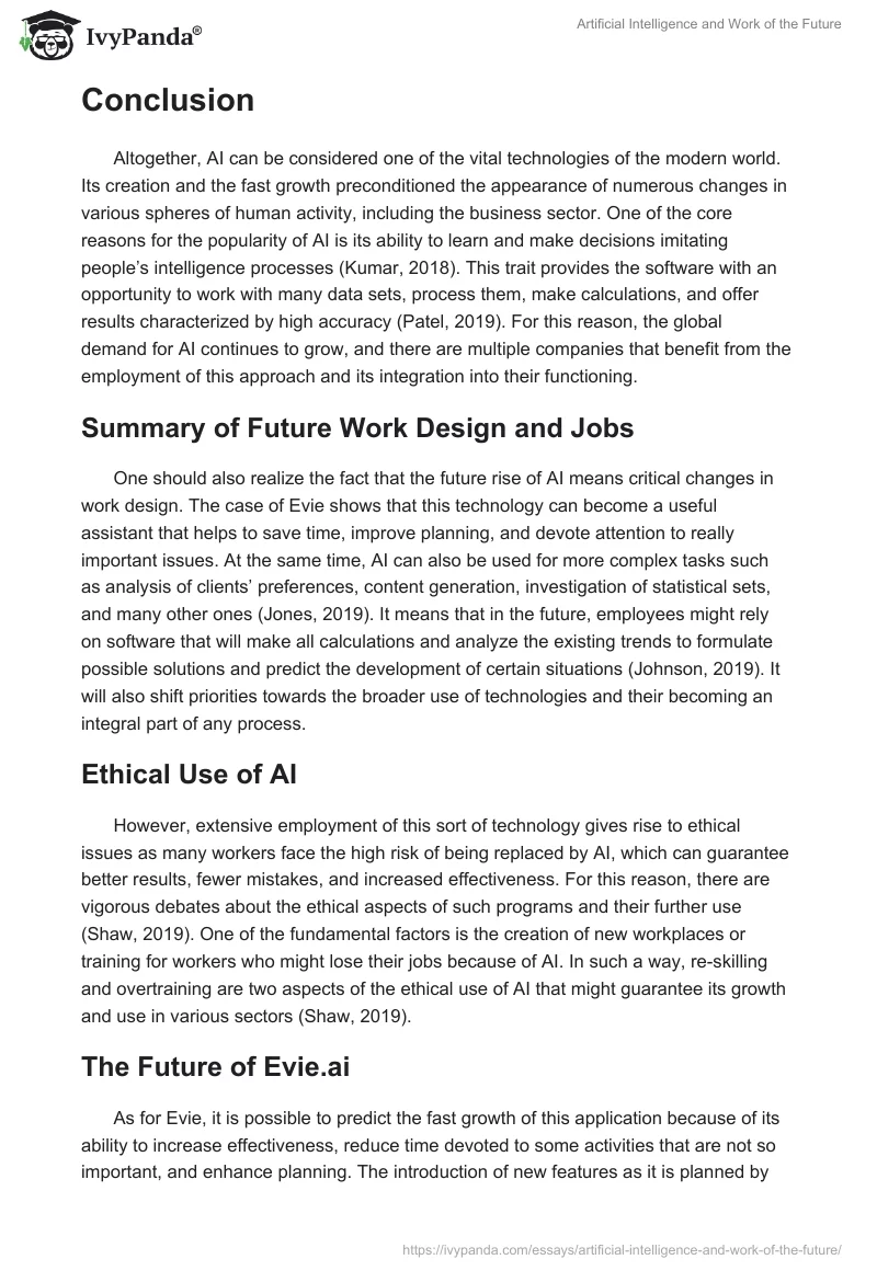 Artificial Intelligence and Work of the Future. Page 5