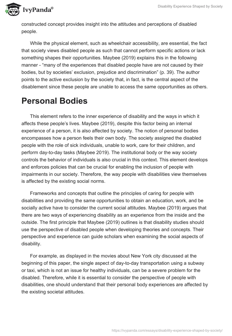 Disability Experience Shaped by Society. Page 3