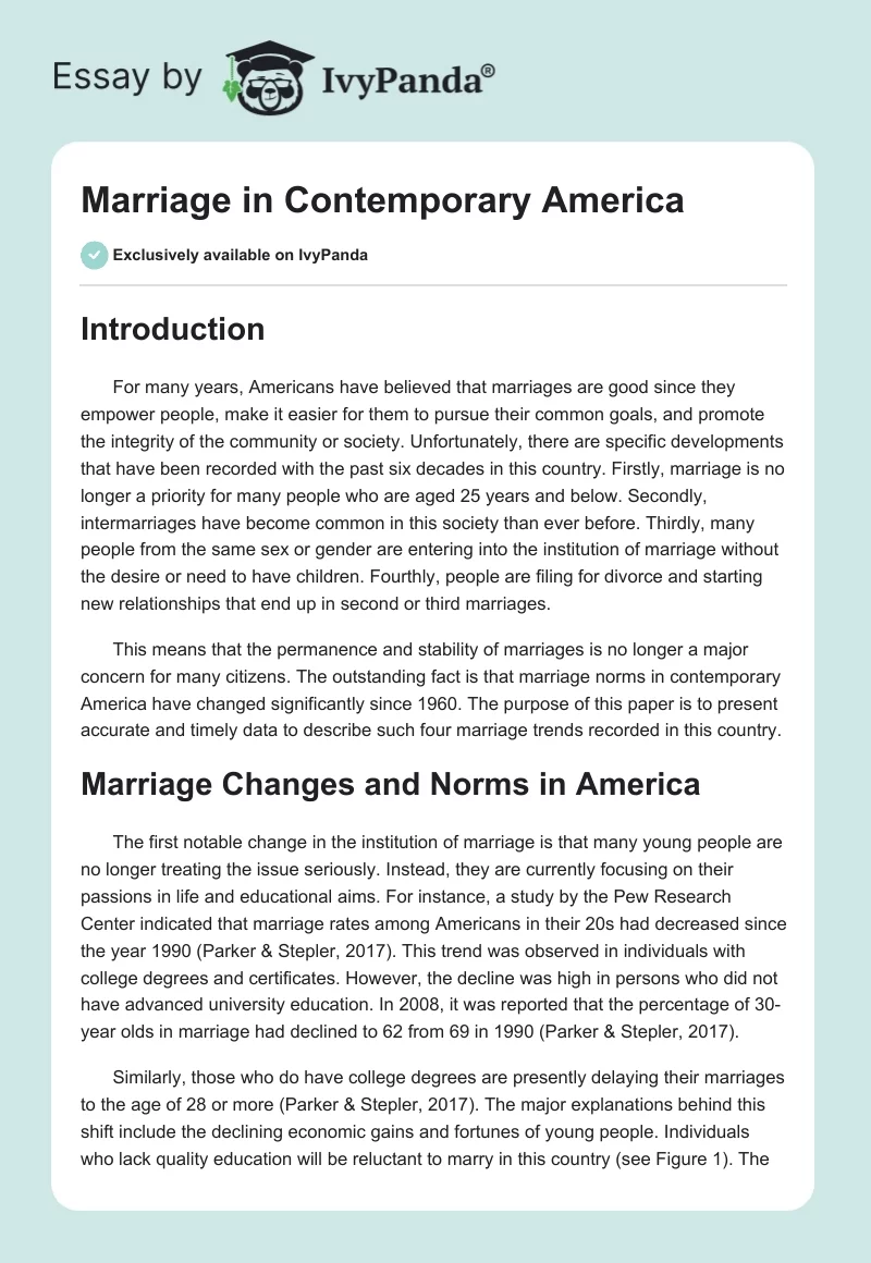 Marriage in Contemporary America. Page 1