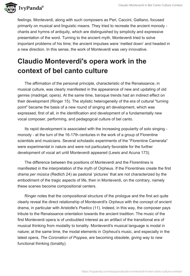 Claudio Monteverdi in Bel Canto Culture Context. Page 3
