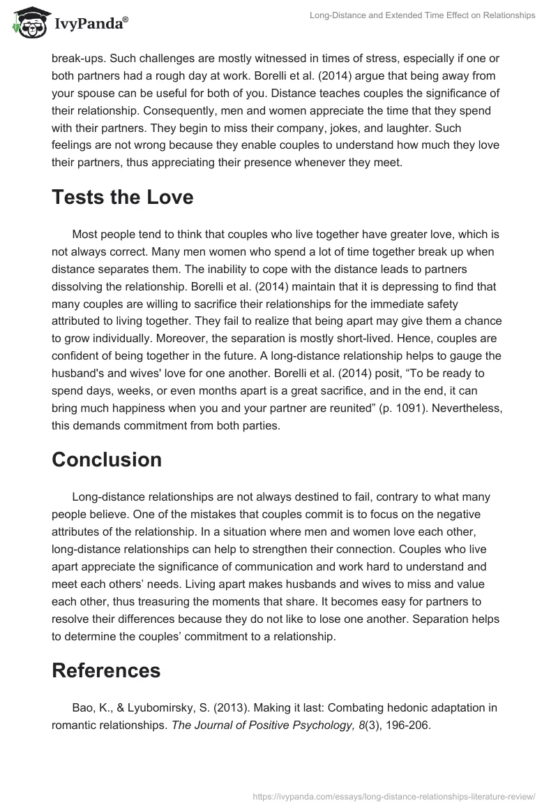 Long-Distance and Extended Time Effect on Relationships. Page 5