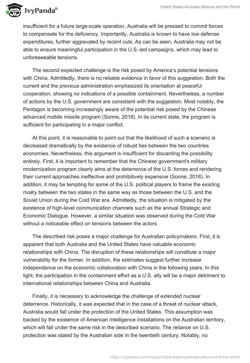 United States-Australia Alliance and the World. Page 2