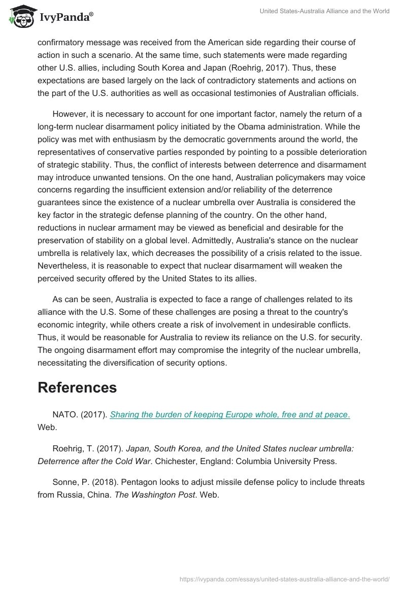 United States-Australia Alliance and the World. Page 3