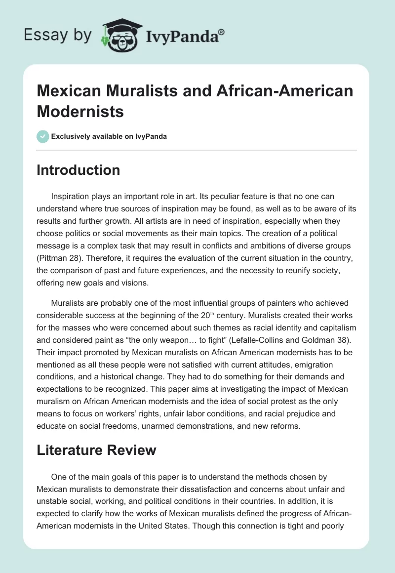 Mexican Muralists and African-American Modernists. Page 1