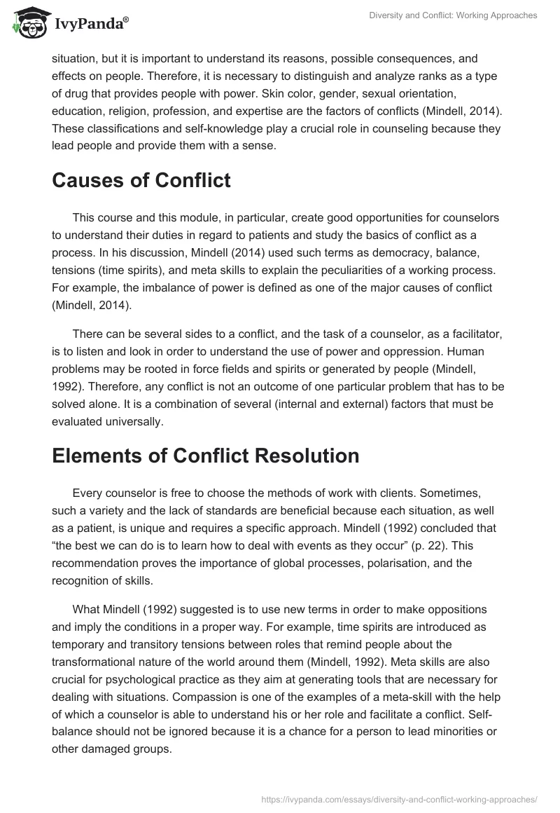 Diversity and Conflict: Working Approaches. Page 2