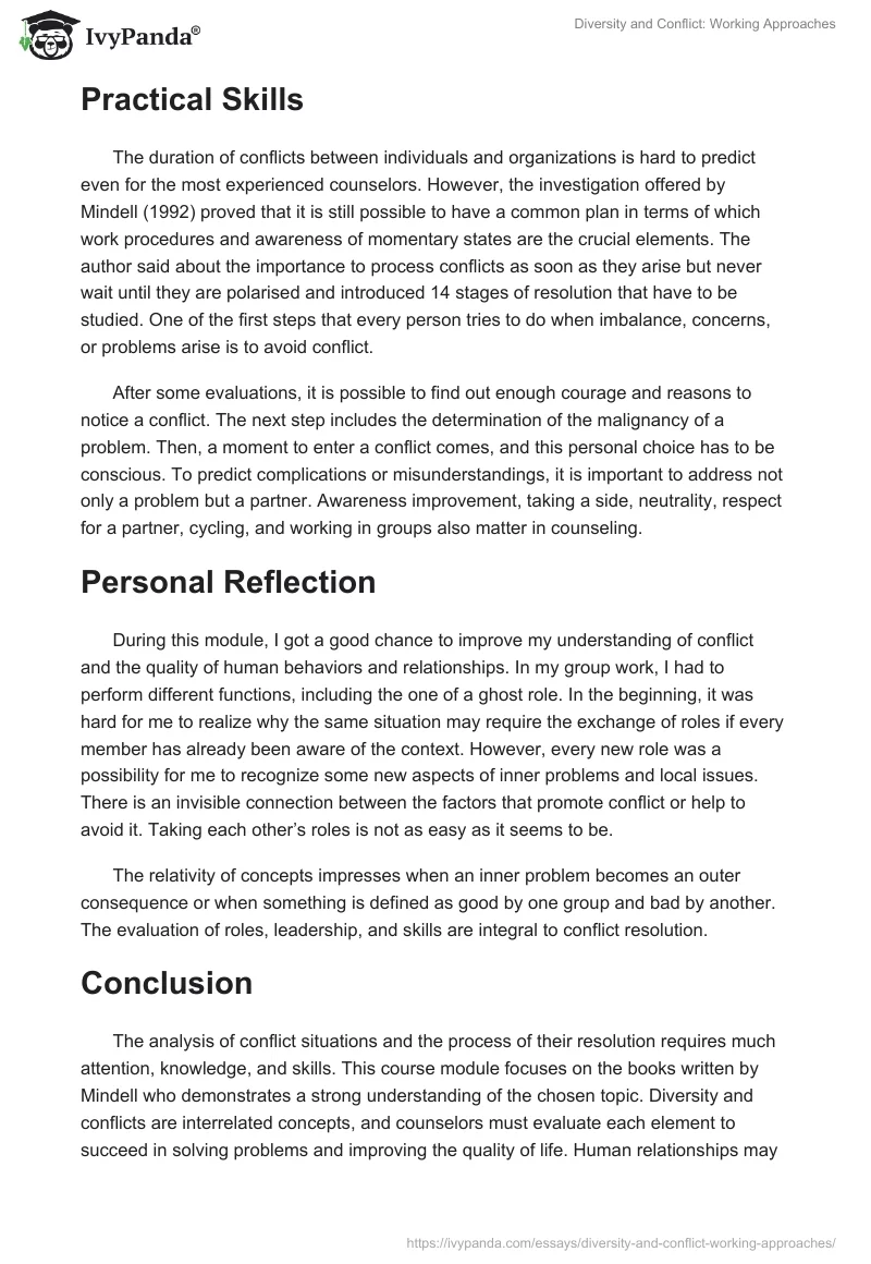 Diversity and Conflict: Working Approaches. Page 3