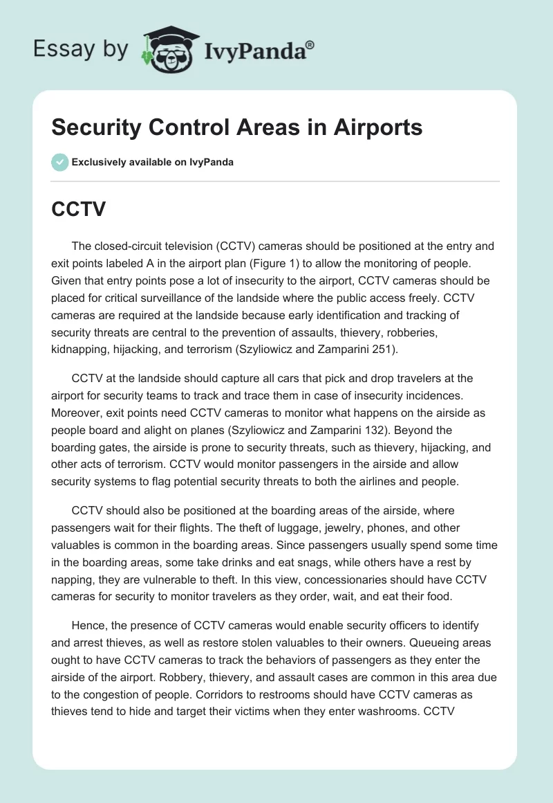 Security Control Areas in Airports. Page 1