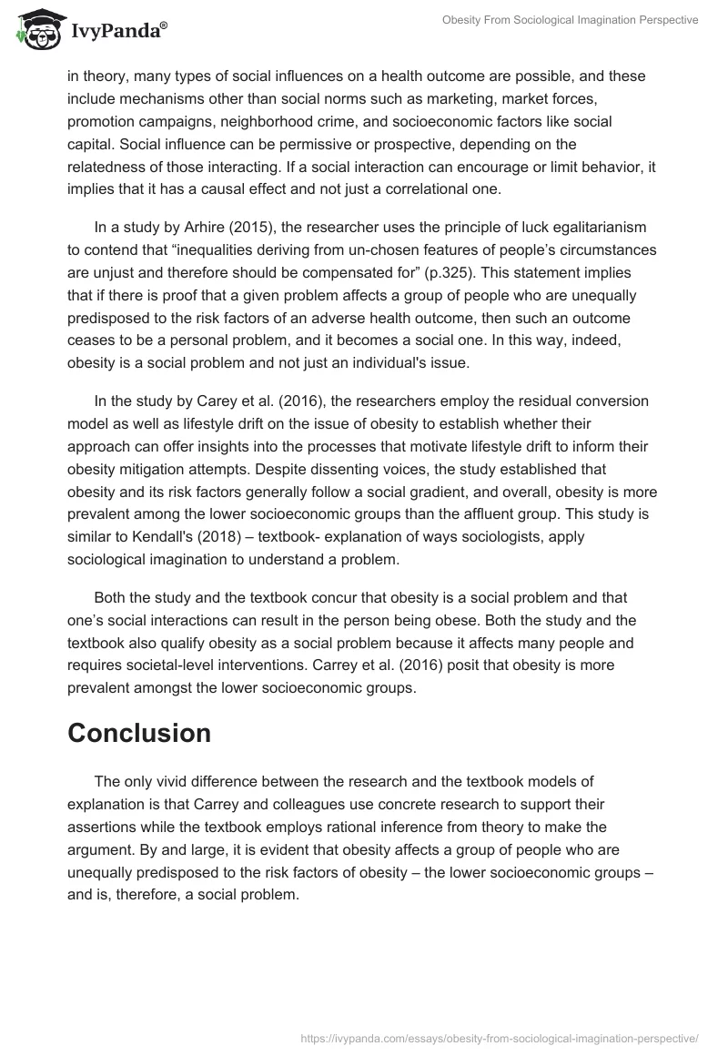 Obesity From Sociological Imagination Perspective. Page 2