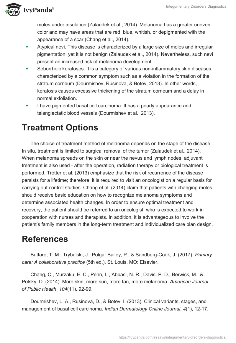 Integumentary Disorders Diagnostics. Page 2